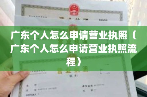 广东个人怎么申请营业执照（广东个人怎么申请营业执照流程）