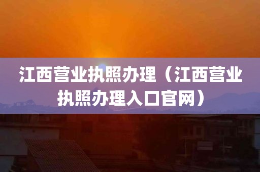 江西营业执照办理（江西营业执照办理入口官网）