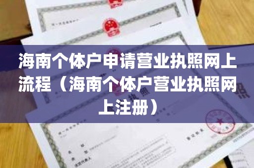 海南个体户申请营业执照网上流程（海南个体户营业执照网上注册）