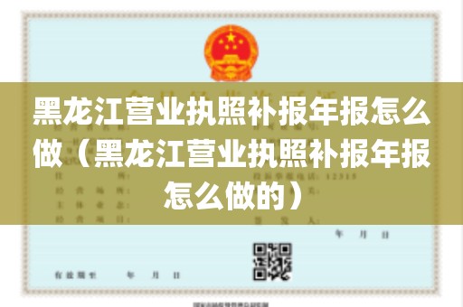 黑龙江营业执照补报年报怎么做（黑龙江营业执照补报年报怎么做的）