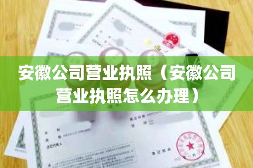 安徽公司营业执照（安徽公司营业执照怎么办理）