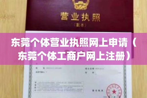 东莞个体营业执照网上申请（东莞个体工商户网上注册）