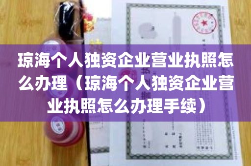 琼海个人独资企业营业执照怎么办理（琼海个人独资企业营业执照怎么办理手续）