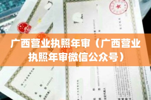 广西营业执照年审（广西营业执照年审微信公众号）