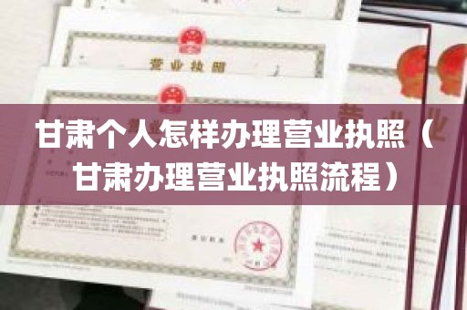 甘肃个人怎样办理营业执照（甘肃办理营业执照流程）