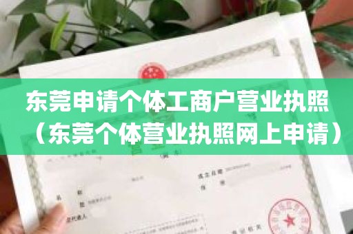 东莞申请个体工商户营业执照（东莞个体营业执照网上申请）