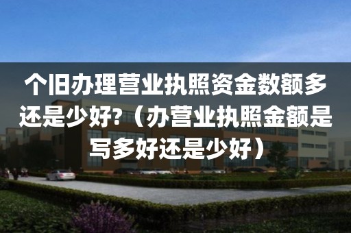 个旧办理营业执照资金数额多还是少好?（办营业执照金额是写多好还是少好）