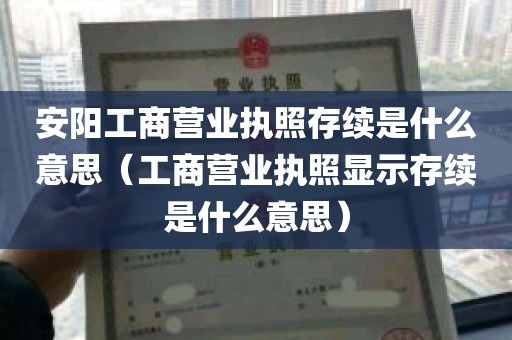 安阳工商营业执照存续是什么意思（工商营业执照显示存续是什么意思）