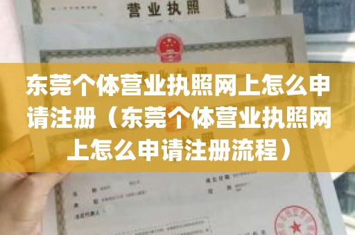 东莞个体营业执照网上怎么申请注册（东莞个体营业执照网上怎么申请注册流程）