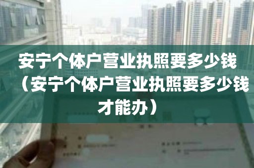 安宁个体户营业执照要多少钱（安宁个体户营业执照要多少钱才能办）