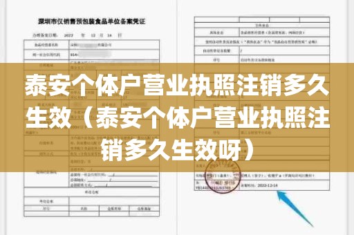 泰安个体户营业执照注销多久生效（泰安个体户营业执照注销多久生效呀）