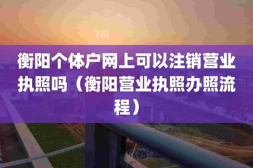 衡阳个体户网上可以注销营业执照吗（衡阳营业执照办照流程）