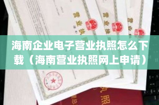 海南企业电子营业执照怎么下载（海南营业执照网上申请）