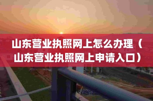 山东营业执照网上怎么办理（山东营业执照网上申请入口）