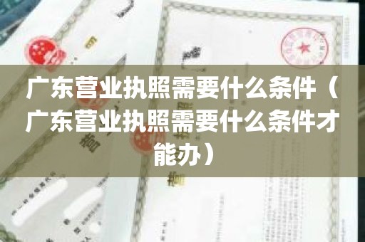 广东营业执照需要什么条件（广东营业执照需要什么条件才能办）