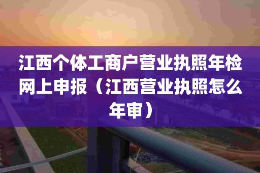 江西个体工商户营业执照年检网上申报（江西营业执照怎么年审）