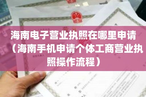 海南电子营业执照在哪里申请（海南手机申请个体工商营业执照操作流程）