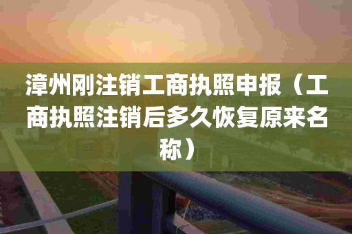 漳州刚注销工商执照申报（工商执照注销后多久恢复原来名称）