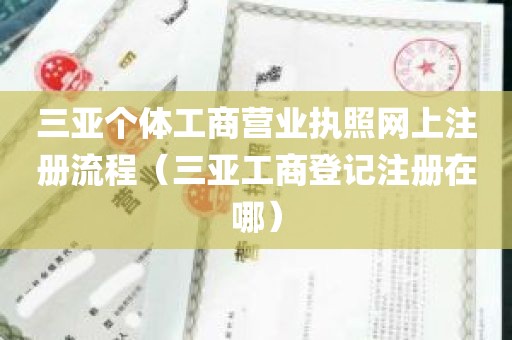 三亚个体工商营业执照网上注册流程（三亚工商登记注册在哪）