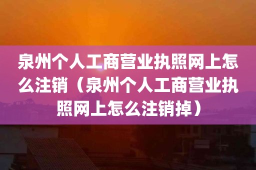 泉州个人工商营业执照网上怎么注销（泉州个人工商营业执照网上怎么注销掉）