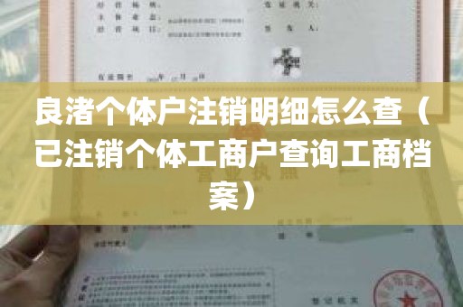 良渚个体户注销明细怎么查（已注销个体工商户查询工商档案）