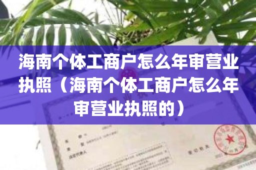 海南个体工商户怎么年审营业执照（海南个体工商户怎么年审营业执照的）