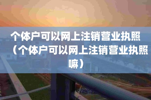 个体户可以网上注销营业执照（个体户可以网上注销营业执照嘛）