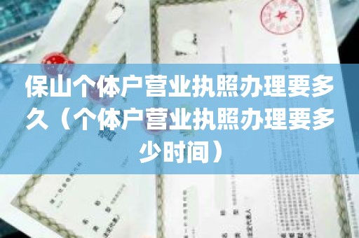 保山个体户营业执照办理要多久（个体户营业执照办理要多少时间）