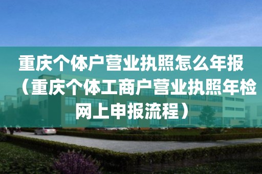 重庆个体户营业执照怎么年报（重庆个体工商户营业执照年检网上申报流程）