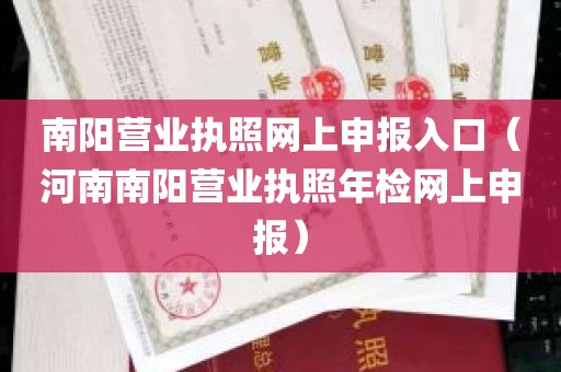 南阳营业执照网上申报入口（河南南阳营业执照年检网上申报）