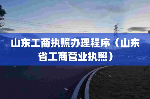 山东工商执照办理程序（山东省工商营业执照）