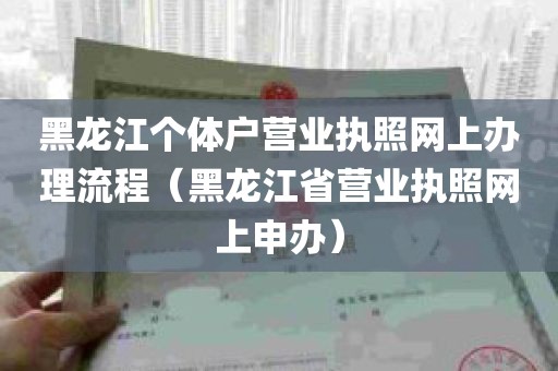 黑龙江个体户营业执照网上办理流程（黑龙江省营业执照网上申办）