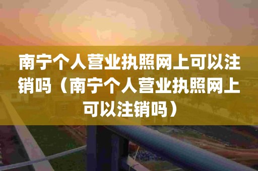 南宁个人营业执照网上可以注销吗（南宁个人营业执照网上可以注销吗）