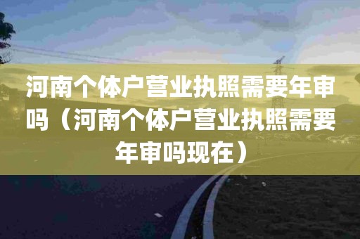 河南个体户营业执照需要年审吗（河南个体户营业执照需要年审吗现在）