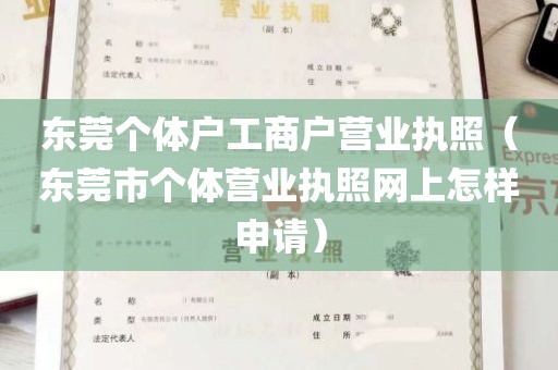 东莞个体户工商户营业执照（东莞市个体营业执照网上怎样申请）