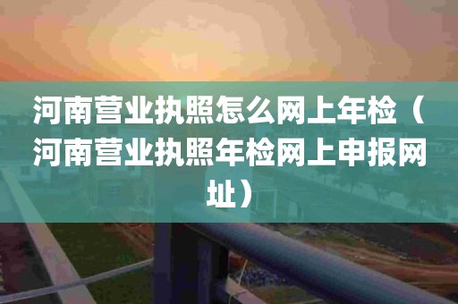 河南营业执照怎么网上年检（河南营业执照年检网上申报网址）