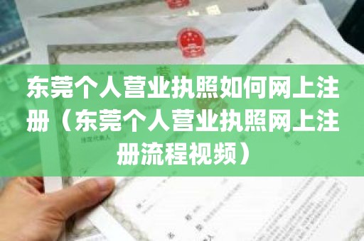 东莞个人营业执照如何网上注册（东莞个人营业执照网上注册流程视频）