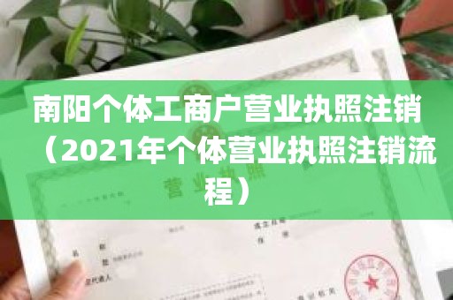 南阳个体工商户营业执照注销（2021年个体营业执照注销流程）