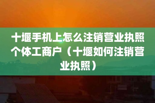 十堰手机上怎么注销营业执照个体工商户（十堰如何注销营业执照）