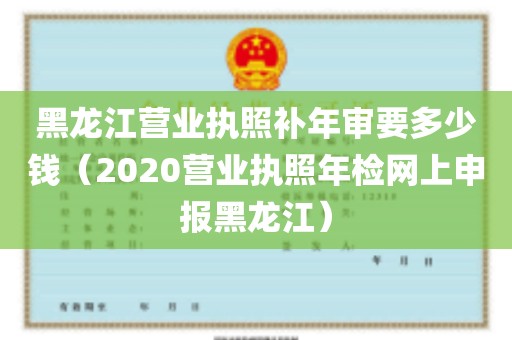 黑龙江营业执照补年审要多少钱（2020营业执照年检网上申报黑龙江）