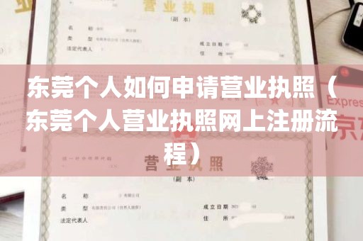 东莞个人如何申请营业执照（东莞个人营业执照网上注册流程）