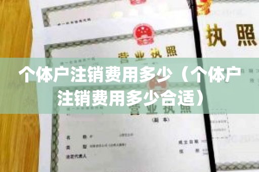 个体户注销费用多少（个体户注销费用多少合适）