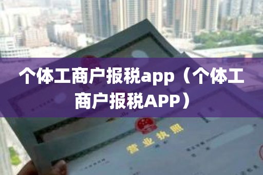 个体工商户报税app（个体工商户报税APP）