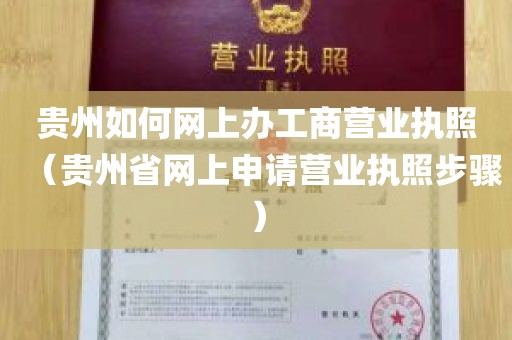 贵州如何网上办工商营业执照（贵州省网上申请营业执照步骤）