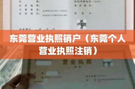 东莞营业执照销户（东莞个人营业执照注销）