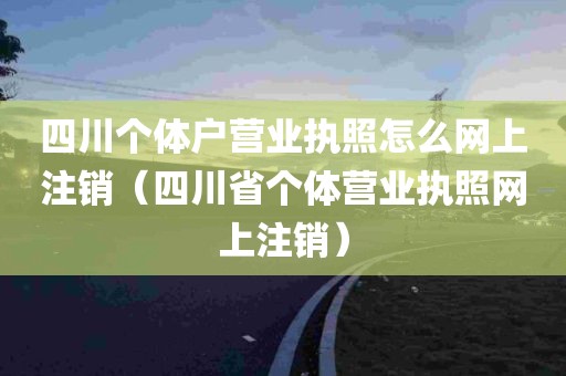 四川个体户营业执照怎么网上注销（四川省个体营业执照网上注销）