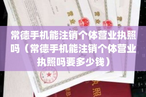 常德手机能注销个体营业执照吗（常德手机能注销个体营业执照吗要多少钱）