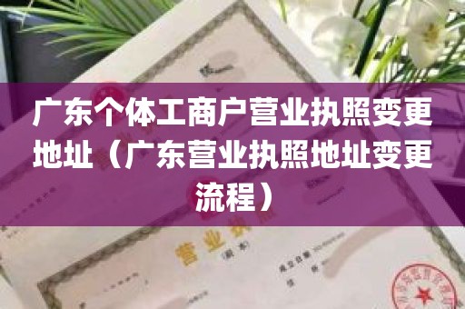 广东个体工商户营业执照变更地址（广东营业执照地址变更流程）