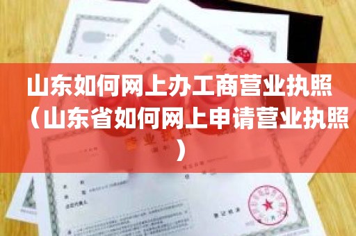 山东如何网上办工商营业执照（山东省如何网上申请营业执照）