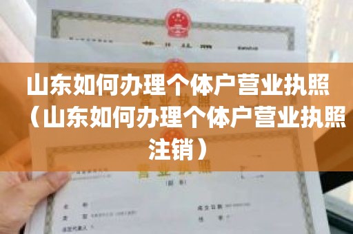 山东如何办理个体户营业执照（山东如何办理个体户营业执照注销）